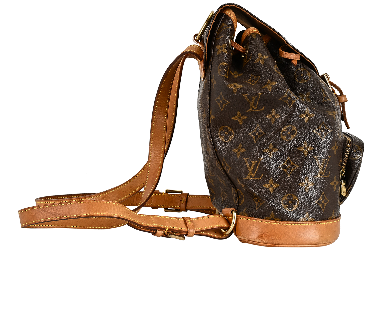 Vintage Montsouris Backpack, &pound;850, Handbags, Brown/Tan, Canvas, Side view